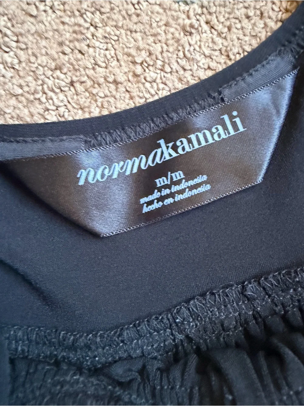 Norma Kamali Black Halter Dress Swim Cover Up Ruched‎ Empire Waist Size M